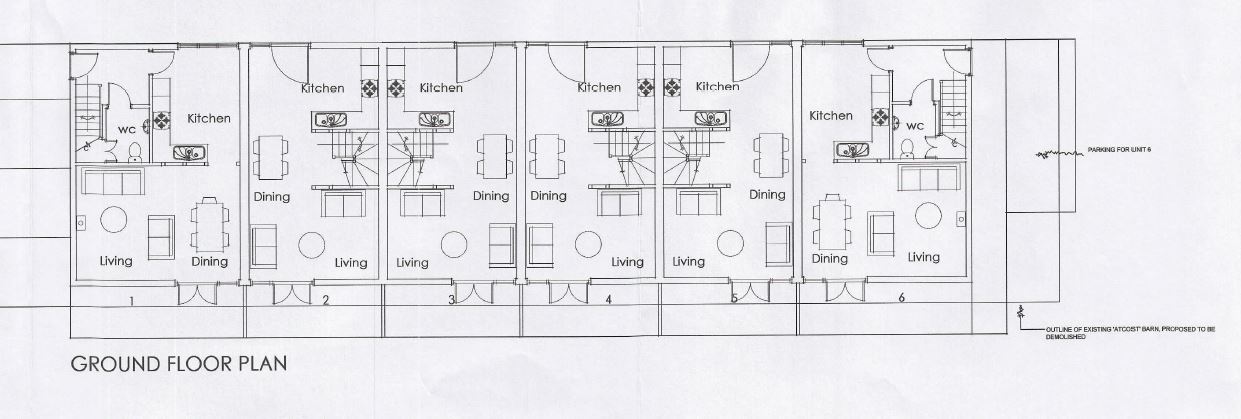 Lot: 44 - TWO COTTAGES, TWO BARNS WITH CONSENT FOR SIX TWO-BEDROOM HOLIDAY COTTAGES AND A POTTERY BARN AND CAR PARK WHICH ARE LET COMMERCIALLY - Ground Floor Plan